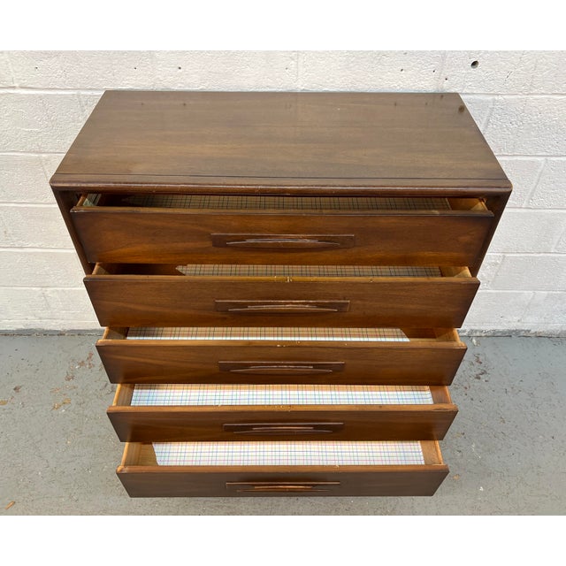 Broyhill "Emphasis" Mid-Century Walnut Highboy Dresser For Sale - Image 11 of 17