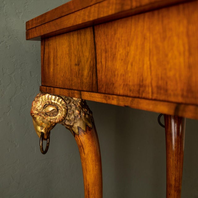 Giltwood Rams Head Hoofed Saber Leg Console Games Table For Sale - Image 16 of 18