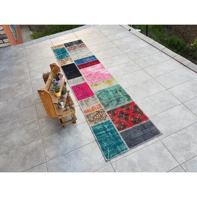 Blue Handknotted Ethnic Vintage Area Rug For Sale - Image 8 of 10