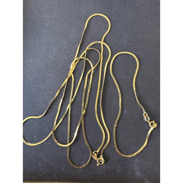 Early 21st Century Vintage 14 Kt Yellow Gold 4.5 Gm, Italian Chain Necklace 30 " & Bracelet 7" Set For Sale - Image 5 of 18