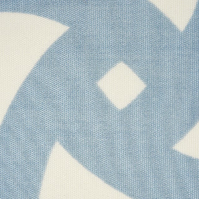 Abstract Schumacher X Trina Turk Santorini Print Indoor & Outdoo 20" Pillow in Sky For Sale - Image 3 of 4