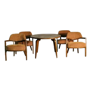 1950s Maurice Bailey for Monteverdi Young Card Table With 4 Monteverdi Young Chairs Set