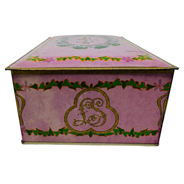 Vintage Louis Sherry New York Metal Candy Box 2 Lb. For Sale - Image 4 of 11