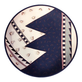 Memphis Style Terracotta Wall Studio Art Plate 1986 For Sale