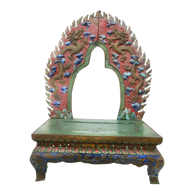 Buddhist Enamel Image Stand Circa 19/20th For Sale
