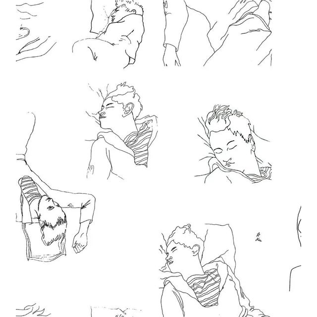 Contemporary Sample - Lelievre for The House of Scalamandr�� Les Dormeurs Wallcovering, Noir For Sale - Image 3 of 3