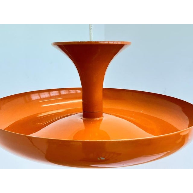 Orange Mid-Century Modern Danish Orange Pendant Light, 1970s For Sale - Image 8 of 10