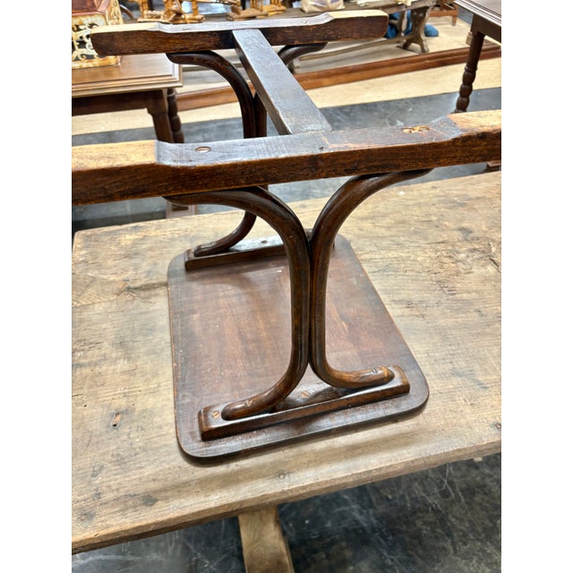 Early 20th Century French Walnut Bentwood Trestle Side Table For Sale - Image 15 of 18
