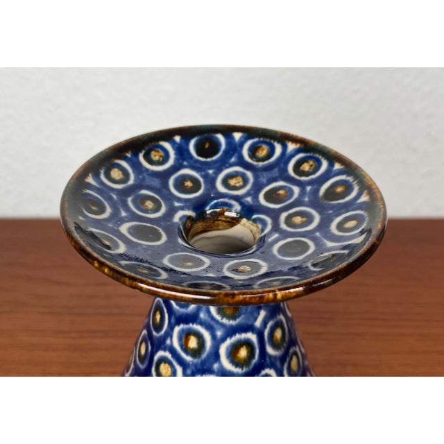 Mid-Century Modern German Vase with Peacock Design For Sale - Image 5 of 13