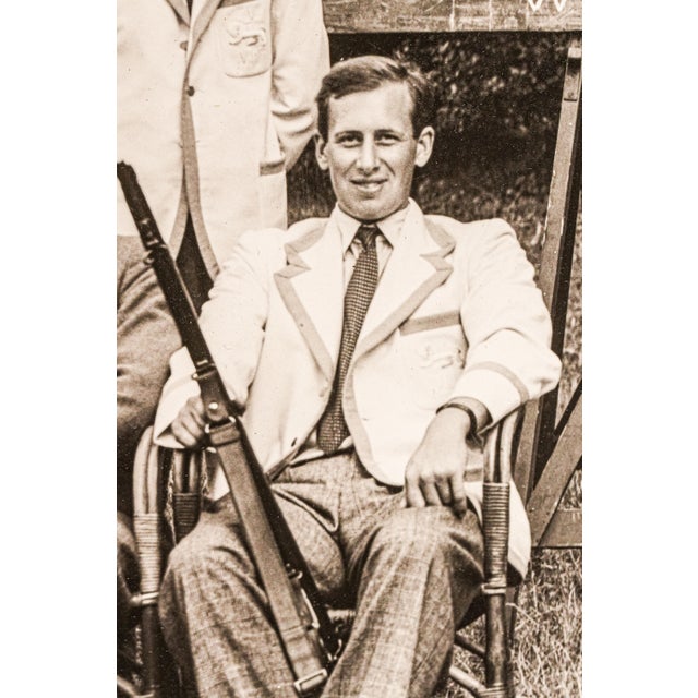 Paper 1940s Preppy University of Cambridge Riffle Association Antique Photograph Portrait Trophy Hunting Shooting Country Home Decor For Sale - Image 7 of 14