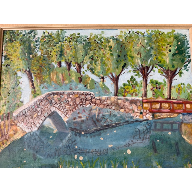 1960's I. Malvin Impressionist Landscape Oil Painting on Masonite Board - Framed For Sale - Image 9 of 12