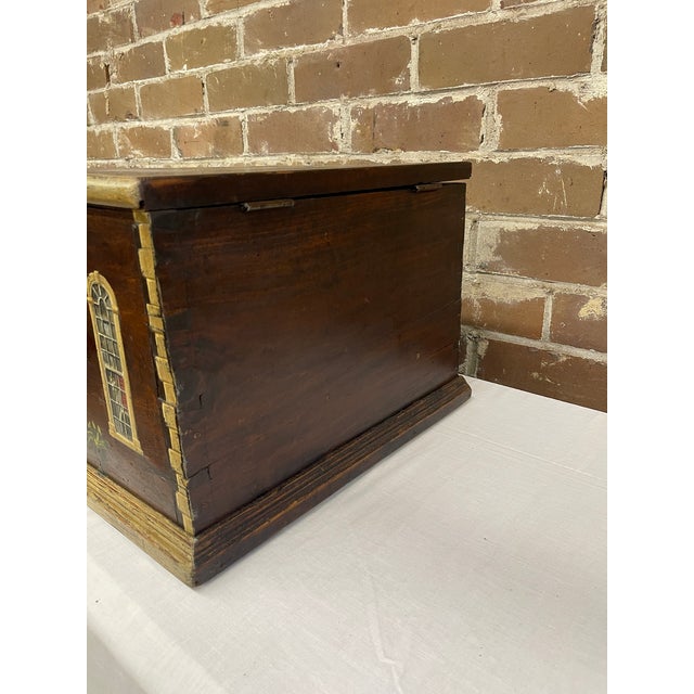 19th Century English Folk Art Paint-Decorated Georgian House Table Box For Sale In Atlanta - Image 6 of 7