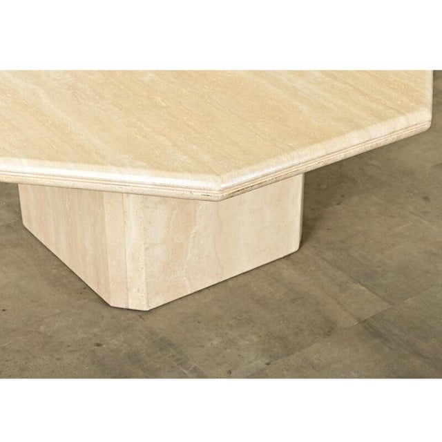 French Vintage Octagonal Travertine Coffee Table For Sale - Image 10 of 12