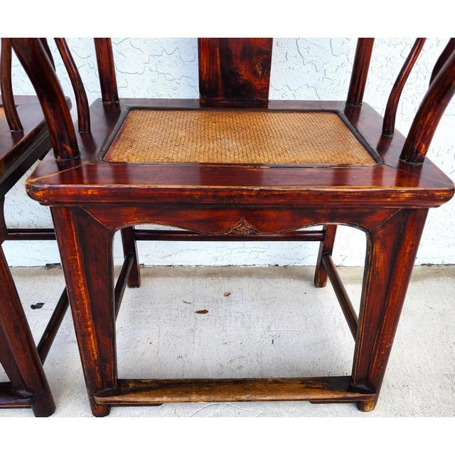 Wood Antique Chinese Ju Mu Hat Armchairs With Authentication Pair For Sale - Image 7 of 12