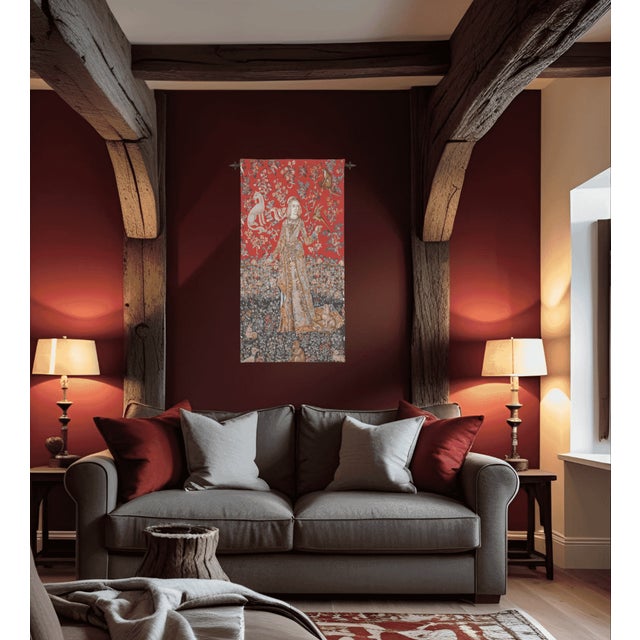 This beautiful tapestry is woven on a jacquard loom by skilled weavers, keeping alive the centuries old tradition of...