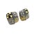 1990s Pair of John Hardy Estate Square Ornate Clip-on Earrings 18k Y Gold + Sterling Silver For Sale In New York - Image 6 of 7