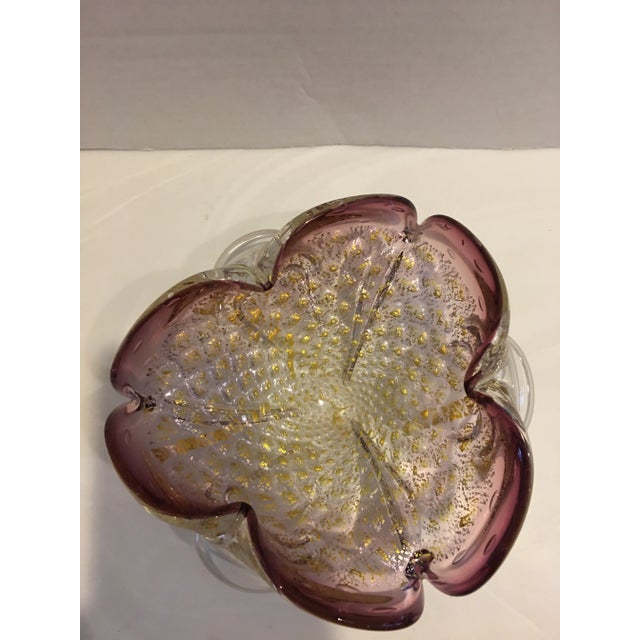Vintage Amethyst Murano Art Glass Bowl For Sale - Image 4 of 8