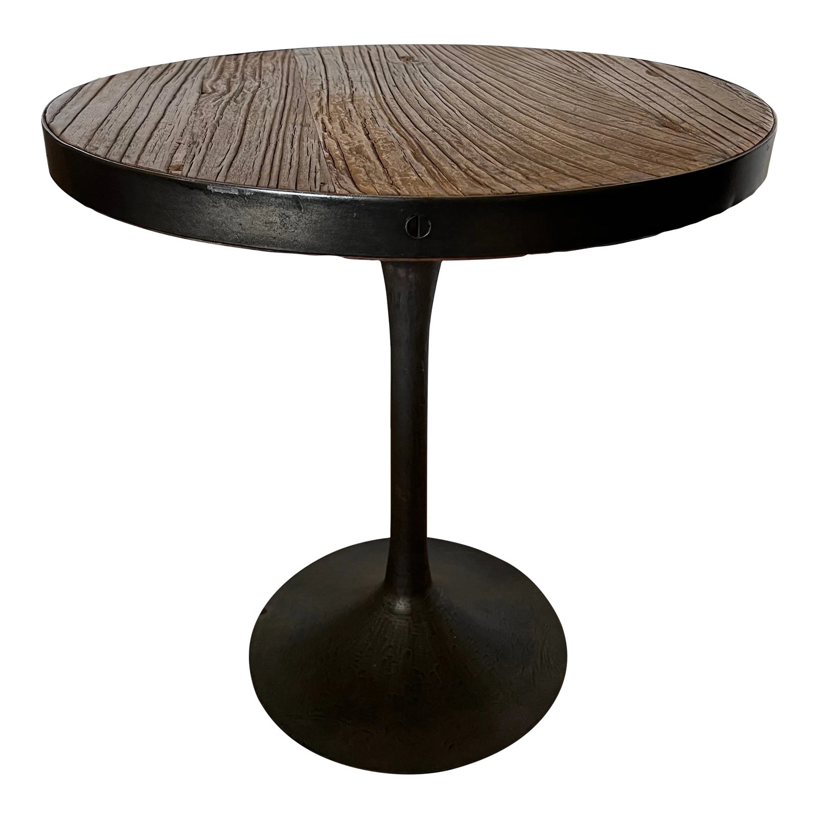 Restoration Hardware “Aero” Reclaimed Elm Round Side Table Chairish