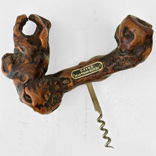 Wood Corkscrew in Grapewood from Laurent Siret, France, 1940s For Sale - Image 7 of 7