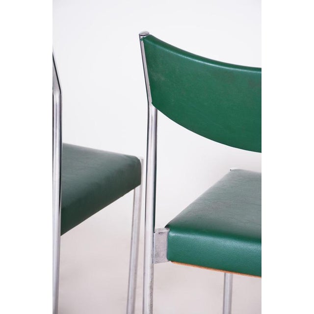 Mid-Century Chairs in Chrome and Leatherette, Central Europe, 1950s, Set of 4 For Sale - Image 11 of 13