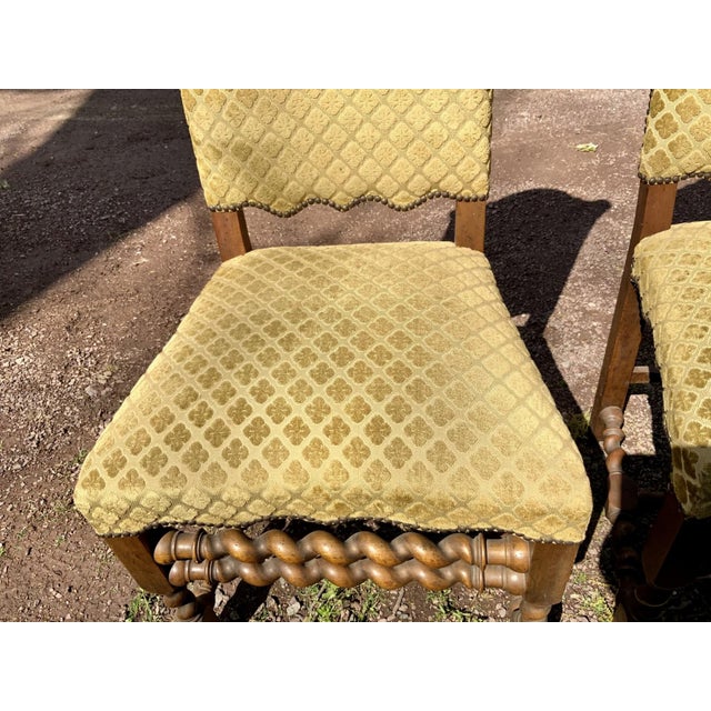 Vintage Jacobean Style Dining Side Chairs—Set of Six For Sale - Image 10 of 11