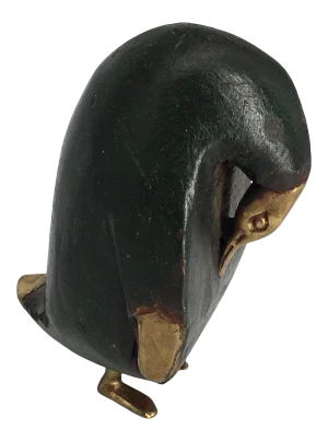 Mid 20th Century Brass and Wooden Penguin Figurine