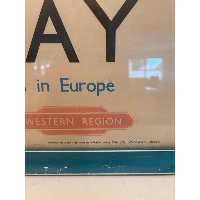 Mid-Century Modern Vintage Framed Newquay Cornwall British Rail Travel Poster Print by Jack Merriott For Sale - Image 3 of 18