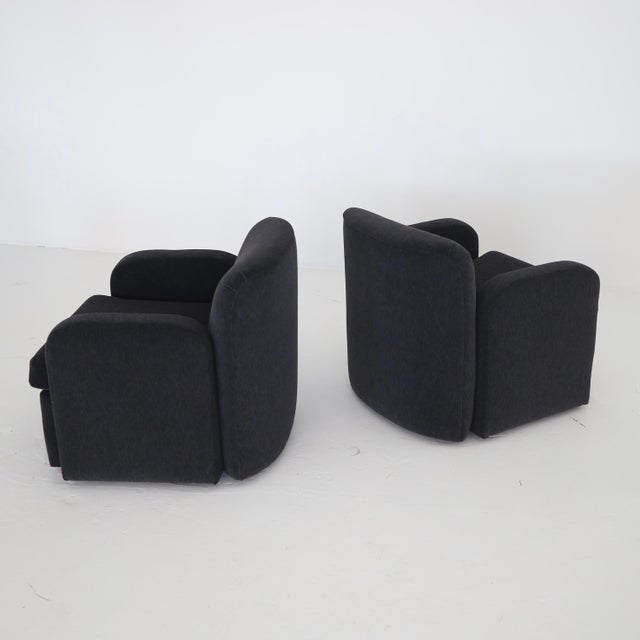 Preview 1980s Swivel Chairs by Preview in 100% Alpaca, a Pair For Sale - Image 4 of 6