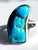 Dramatic Freeform Arizona Blue Turquoise Statement Ring, Vintage Estate Southwestern Sterling Silver, Size 5.75 For Sale - Image 4 of 9