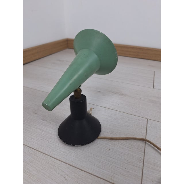 1950s Wall Light in Aluminum and Elongated Green Cone by Stilnovo, 1950s For Sale - Image 5 of 14