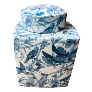 Square Box Blue Parrots by Quain and quantity For Sale