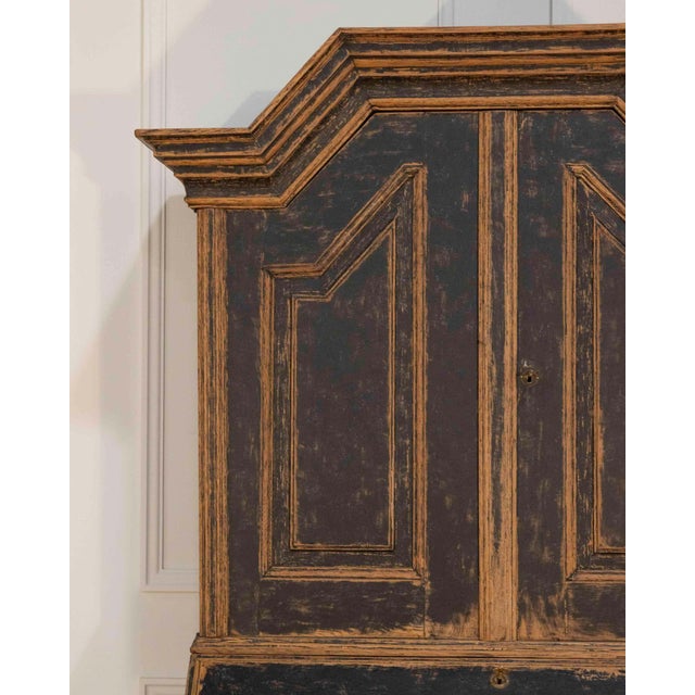 Baroque Secretary with Black Exterior and Blue Interior, Circa 1760 For Sale - Image 12 of 16