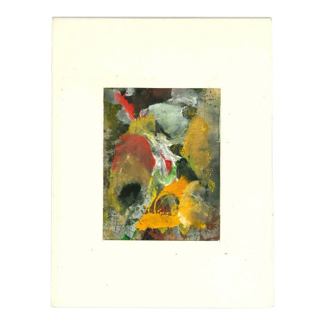 Unknown, Abstract Composition, Original Oil Painting, 1963 For Sale