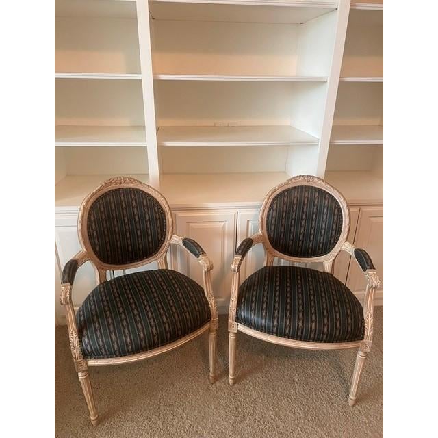 2000 - 2009 Attributed Ethan Allen French Louis XVI Style Armchairs For Sale - Image 5 of 5
