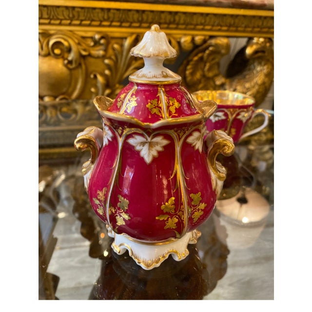 Circa 1875 French Porcelain Tete a Tete Tea Set- 6 Pieces For Sale - Image 4 of 13