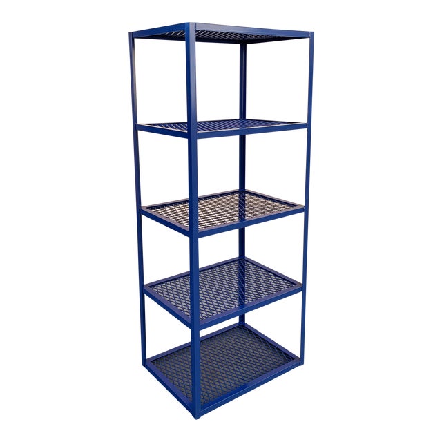 Sample Sale FourTier Expanded Metal Shelf Unit, Custom Made in Navy