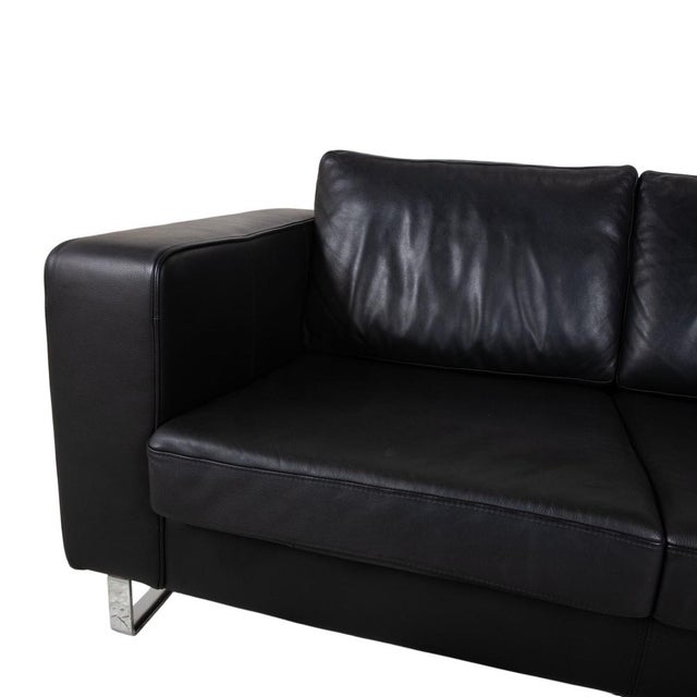 Modern Indivi Leather Two-Seater Black Sofa by BoConcept For Sale - Image 3 of 14