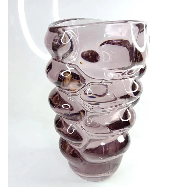 Mid-Century Modern Bubble Vase in Amethyst Glass by Vladislav Urban for Sklo Union, Czechoslovakia, 1960s For Sale - Image 3 of 9