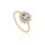 VR Jewels 14k Yellow Gold Aquamarine & Diamond Vintage Sunburst Halo Ring Size 5.5 For Sale - Image 4 of 18