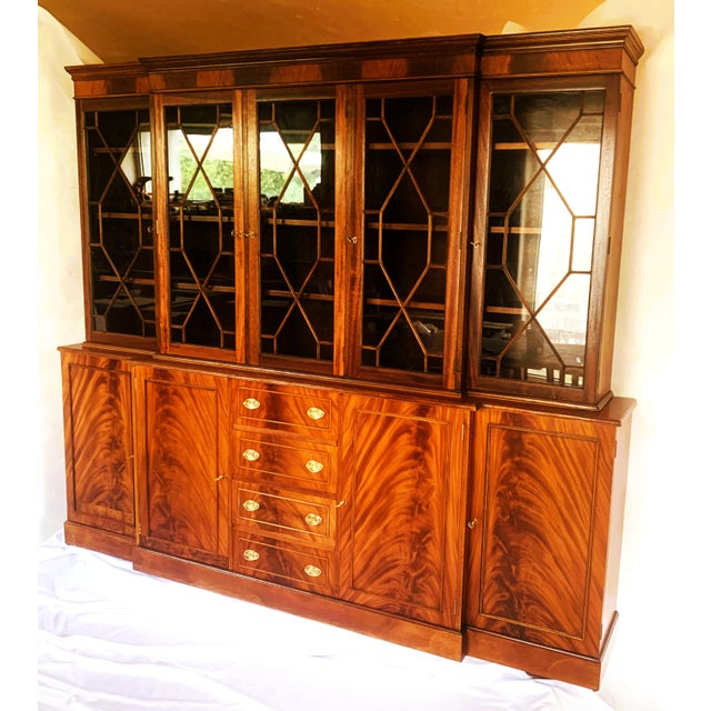 Metal English Mahogany Cabinet with Drawers, 1960s, Set of 2 For Sale - Image 7 of 18