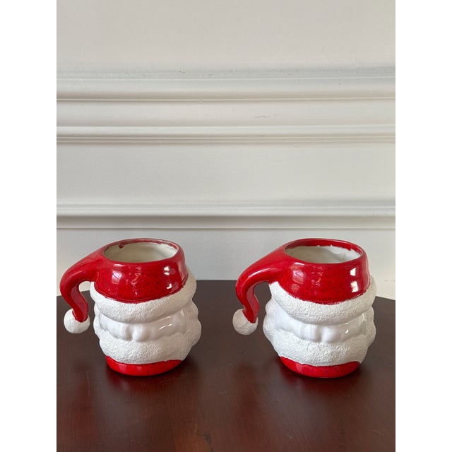 Mid 19th Century Mid-Century Winking Santa Mugs— Set of 4 For Sale - Image 5 of 12