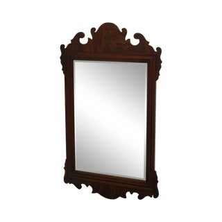 Chippendale Style Mahogany Frame Beveled Wall Mirror For Sale