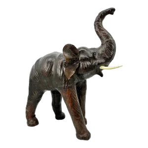 Leather Elephant With Glass Eyes