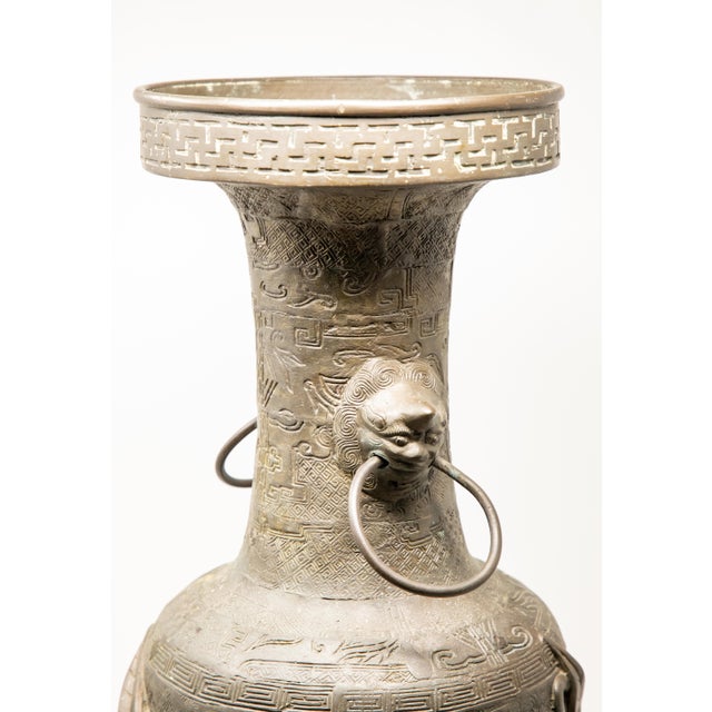 Metal Mid 19th Century Chinese Spelter Urn For Sale - Image 7 of 12