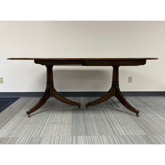 Wood Dining Table Rustic Farmhouse With/1-Extension Seats Up to 10 For Sale - Image 7 of 9