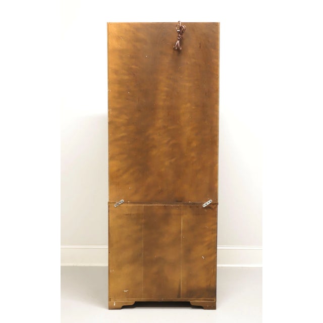 Late 20th Century Burl Pecan Mediterranean Style Curio Display Cabinet For Sale - Image 4 of 10