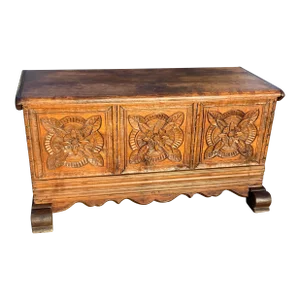 Antique European Carved Front Blanket Chest