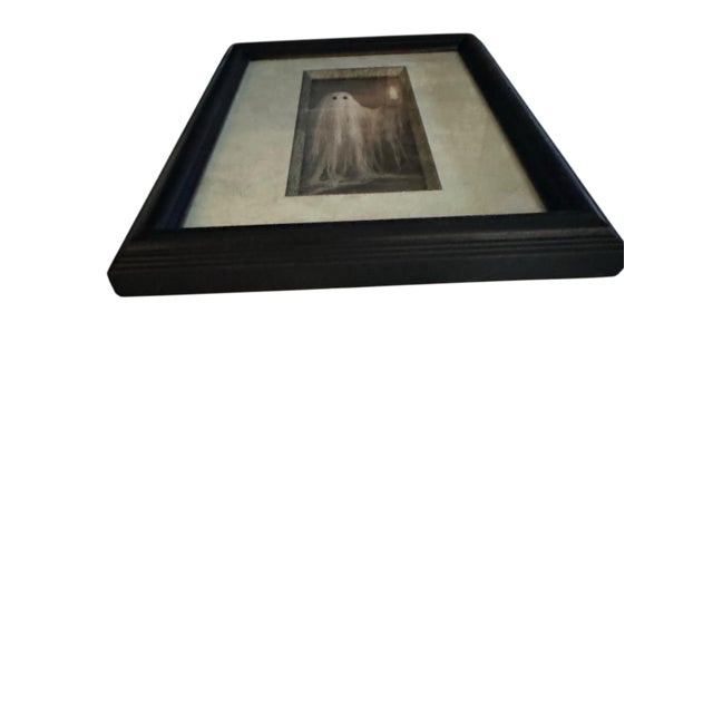 Black Pair of Framed Ghost With Candles Portrait Prints | Gothic Halloween Wall Art For Sale - Image 8 of 9