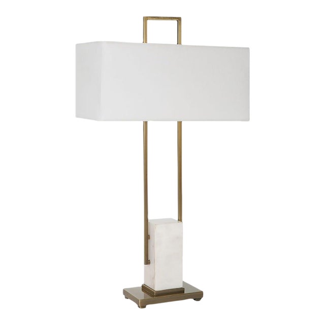 Marble Pillar Table Lamp For Sale