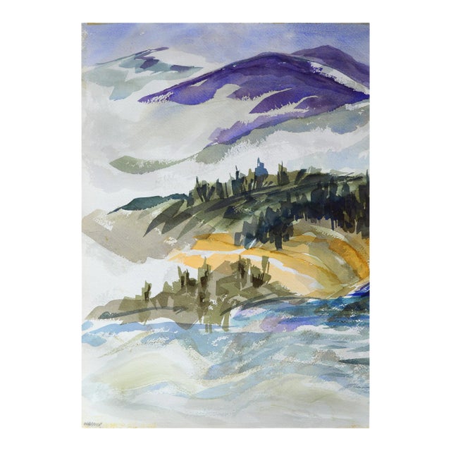 Purple Mountains Landscape by Doris Warner For Sale